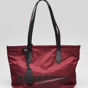 Burberry Burgundy/Black Eco Nylon Small Tote Bag